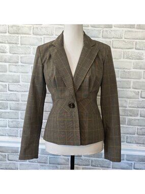 Vintage Harold's USA Plaid Equestrian Blazer Novelty Horse Bit Lining 4 Acadamia